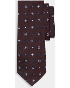 Brooks Brothers Micro Flower Silk Tie - Purple