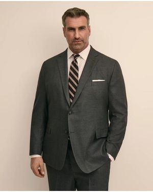 Brooks Brothers Explorer Collection Big & Tall Stretch Wool Blend Birdseye Suit Jacket - Gray