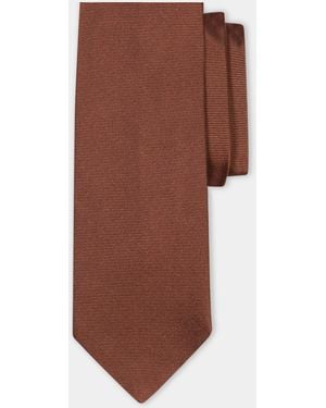 Brooks Brothers Ribbed Plain Silk Tie - Brown