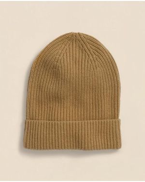 Brooks Brothers Merino Wool Cashmere Beanie - Natural