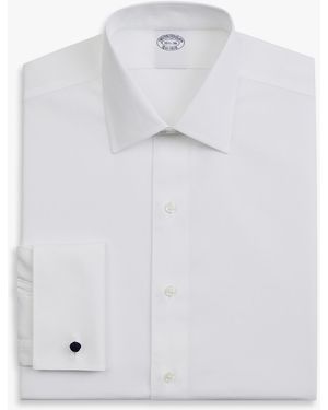 Brooks Brothers Slim Fit Non-Iron Oxford Pinpoint Shirt With Ainsley Collar - White