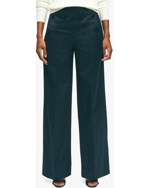 Brooks Brothers Cotton Twill Wide-leg Sailor Trousers - Blue