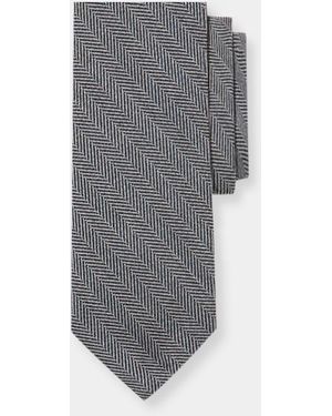 Brooks Brothers Corbata De Lana Con Textura Espina De Pescado - Gris
