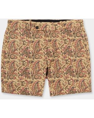 Brooks Brothers Paisley Print Cotton Short - Natural