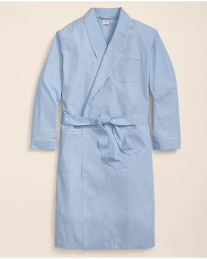 Brooks Brothers Cotton Broadcloth Robe - Blue