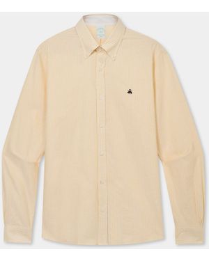 Brooks Brothers Slim Fit Oxford Shirt With Button Down Collar - Natural