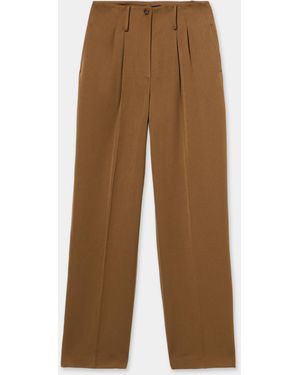 Brooks Brothers Wide-Leg Pleated Trousers - Brown