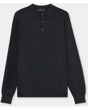 Brooks Brothers Merino Wool Knit Polo - Blue