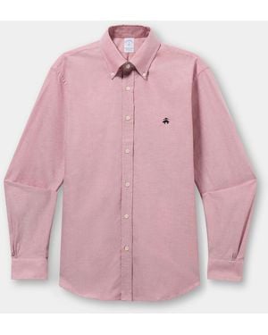 Brooks Brothers Regular Fit Oxford Shirt With Button Down Collar - Pink