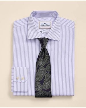 Brooks Brothers X Thomas Mason Cotton English Spread Collar, Striped Dress Shirt - Blue