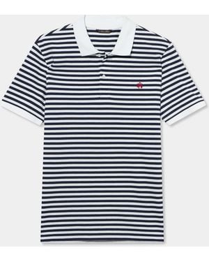 Brooks Brothers Awning Stripe Cotton Polo - Blue