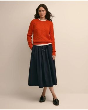 Brooks Brothers Taffeta Water-Resistant Drawstring Circle Skirt - Orange
