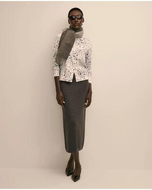 Brooks Brothers Knit Pencil Skirt - Natural