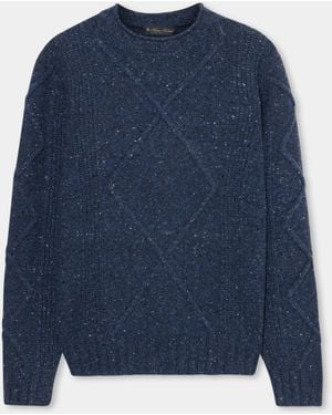 Brooks Brothers Donegal Wool Blend Crewneck - Blue