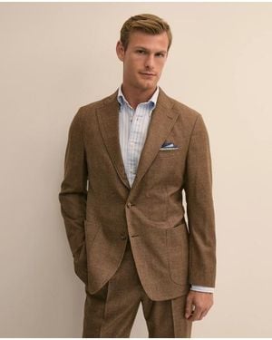 Brooks Brothers Classic Fit Wool Glen Plaid Suit Jacket - Natural