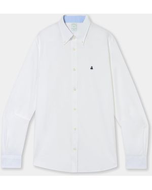 Brooks Brothers Slim Fit Shirt With Button Down Collar - White