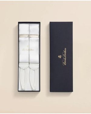 Brooks Brothers Big & Tall Formal Solid Suspenders Shoes - Blue