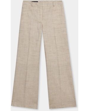 Brooks Brothers Wide Leg Pinstripe Trousers - Natural
