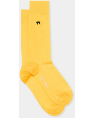 Brooks Brothers Mid-Calf Cotton Socks - Yellow