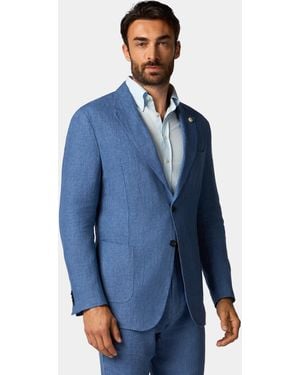 Brooks Brothers Leinen Einreiher Blazer - Blau