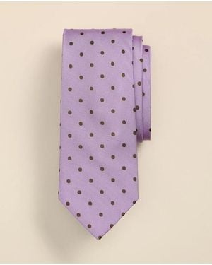 Brooks Brothers Silk-Cotton Dot Tie - Purple