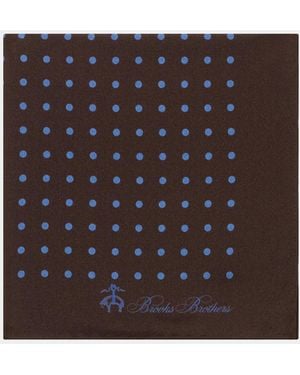 Brooks Brothers Polka Dot Silk Pochette - Brown