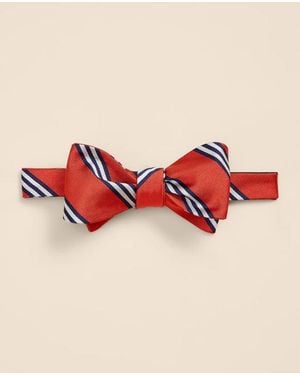 Brooks Brothers Silk Rep Striped Bow Tie - Red