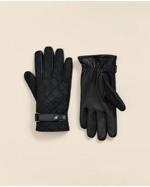 Brooks Brothers Quilted Oil Cloth Gloves - Black