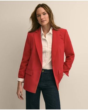 Brooks Brothers Crepe Relaxed-Fit Jacket - Red