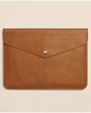 Brooks Brothers Shinola Leather Laptop Sleeve - Brown