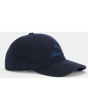 Brooks Brothers Wool And Cashmere Logo Baseball Cap - Blue