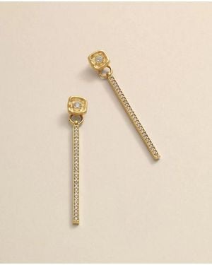 Brooks Brothers Loni Paul Crystal Bar Earrings - Natural