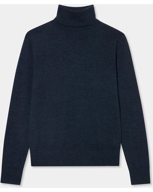 Brooks Brothers Rollkragenpullover Relaxed Aus Merinowolle - Blau