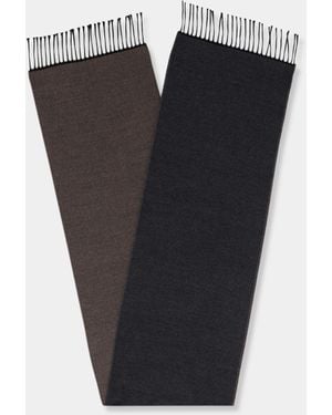 Brooks Brothers Double-Faced Wool Scarf - Blu