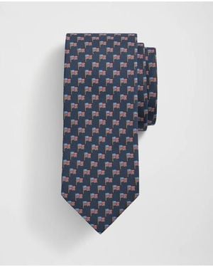 Brooks Brothers Silk Usa Flag Motif Tie - Blue