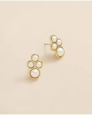 Brooks Brothers Faux-Pearl-Plated Cluster Earrings - Natural
