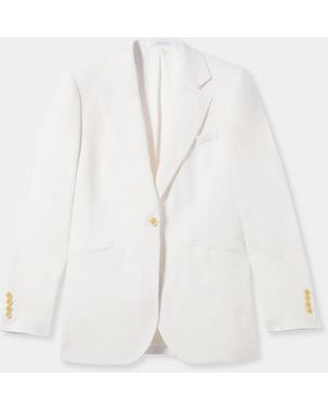 Brooks Brothers Irish Linen Single-Breasted Blazer - White