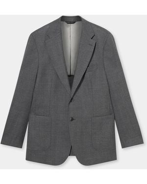 Brooks Brothers Hopsack Virgin Wool Blazer - Grey