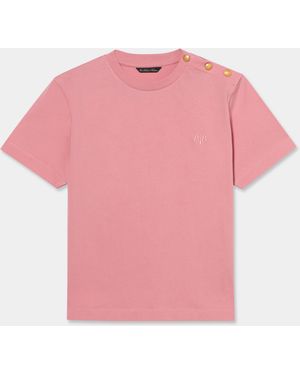 Brooks Brothers Cotton T-Shirt With Embroidered Logo - Pink