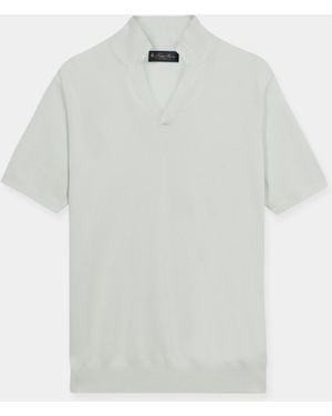 Brooks Brothers Open Collar Piqué Knit Polo - White