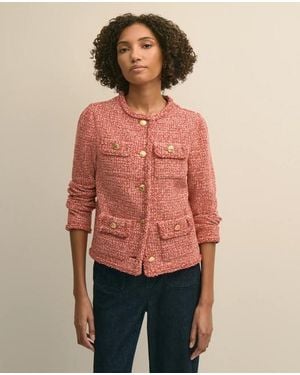 Brooks Brothers Cotton Blend Tweed Jacket - Red