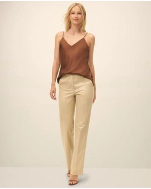 Brooks Brothers Wide Leg Advantage Chino Pants - Natural