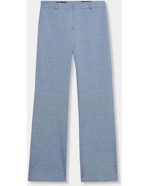Brooks Brothers Straight Wool Blend Trousers - Blue