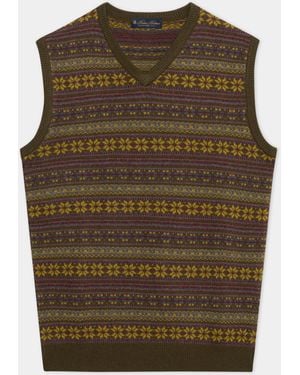 Brooks Brothers Fair-Isle-Weste Aus Lammwolle - Grün
