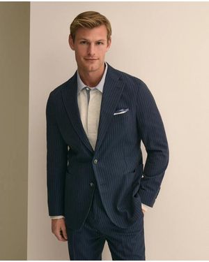 Brooks Brothers Classic Fit Cotton-Wool Pinstripe Suit Jacket - Blue