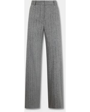 Brooks Brothers Straight Fit Pinstripe Trousers - Grey