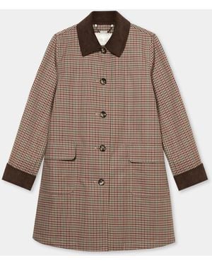 Brooks Brothers Abrigo De Sarga De Algodón A Cuadros - Marrón