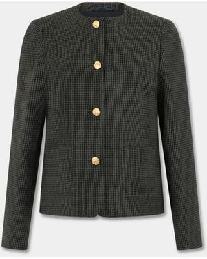 Brooks Brothers Pied De Poule Jacket With Buttons - Black