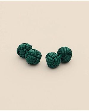 Brooks Brothers Silk Knot Cufflinks Tie - Green