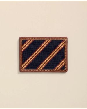 Brooks Brothers Smathers & Branson Needlepoint Bb Uniform Card Case Shoes - Blue